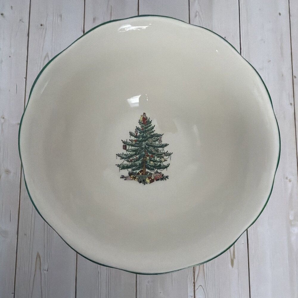 Spode Christmas Tree Pedestal Compote Footed Bowl 7” NIB - Picture 7 of 10